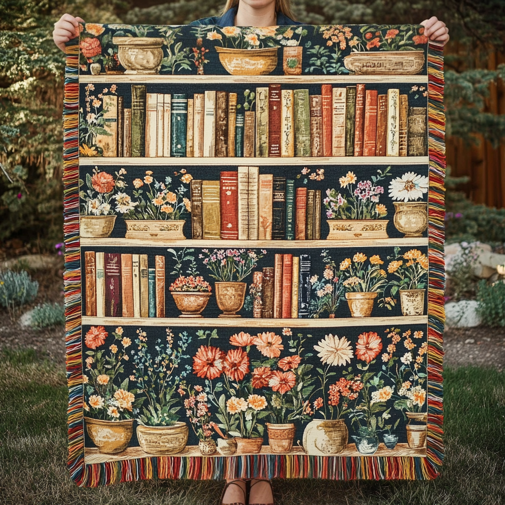 Bücherregal Magische Blüten Gewebt Sofadecke