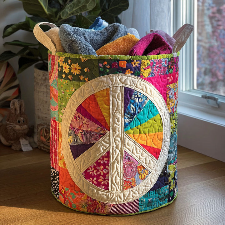 Regenbogen Peace Zeichen Wäschekorb