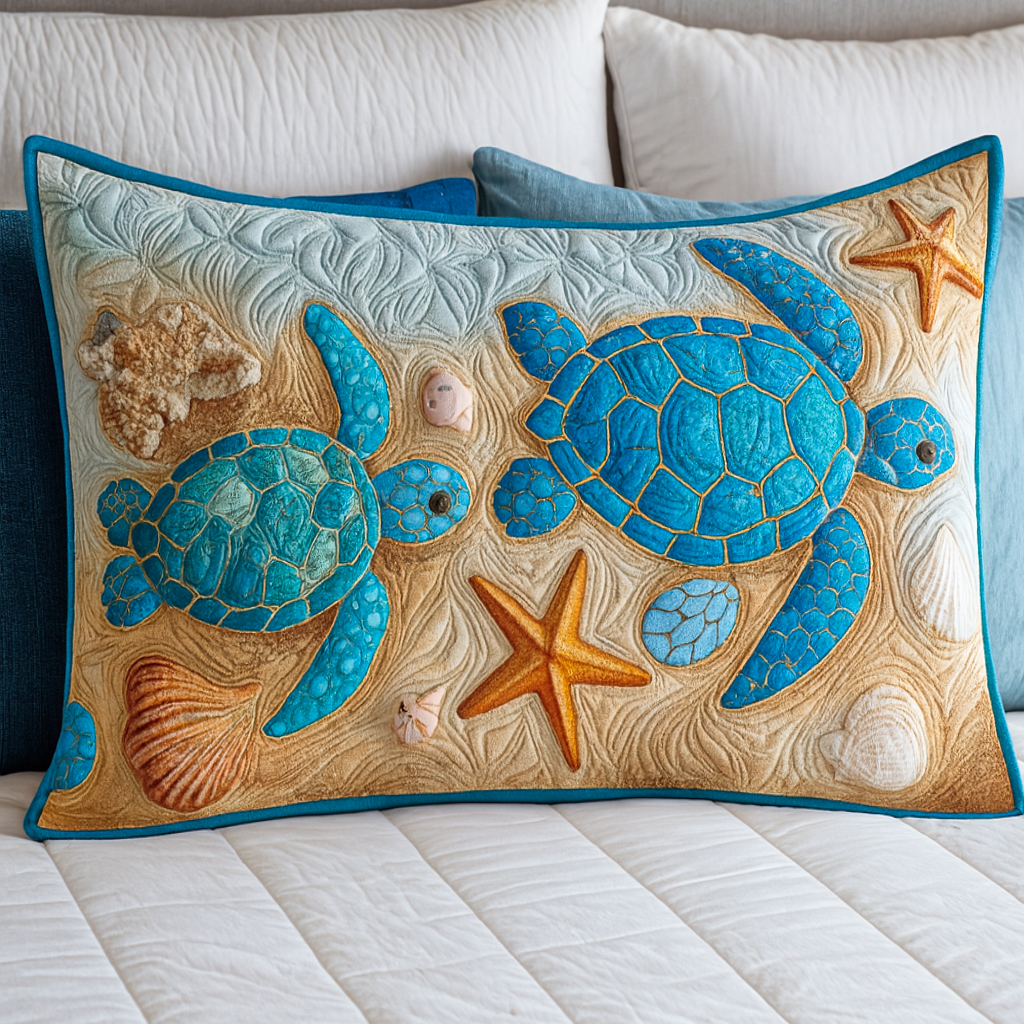 Blaue Schildkröte Seestern Kissenbezug