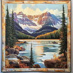 Friedlicher Bergsee Kunst Wandbehang