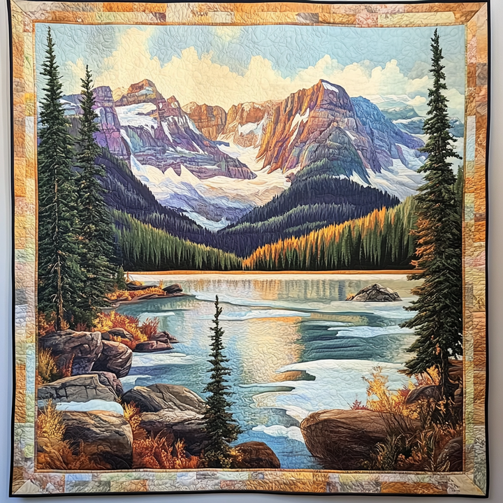 Friedlicher Bergsee Kunst Wandbehang