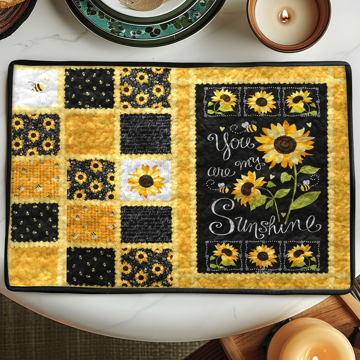 Sonnenschein Sonnenblumen Patchwork Untersetzer