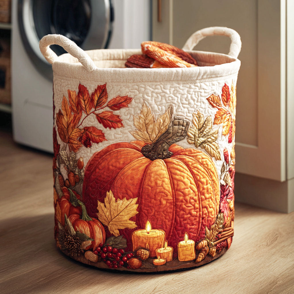 Herbstlicher Kürbis Wäschekorb