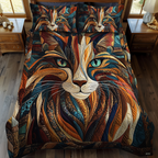 Katzen Patchwork Flickwerk 3-teiliges Bettwäsche-Set