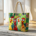 Strandtasche - Hühner auf Abenteuer