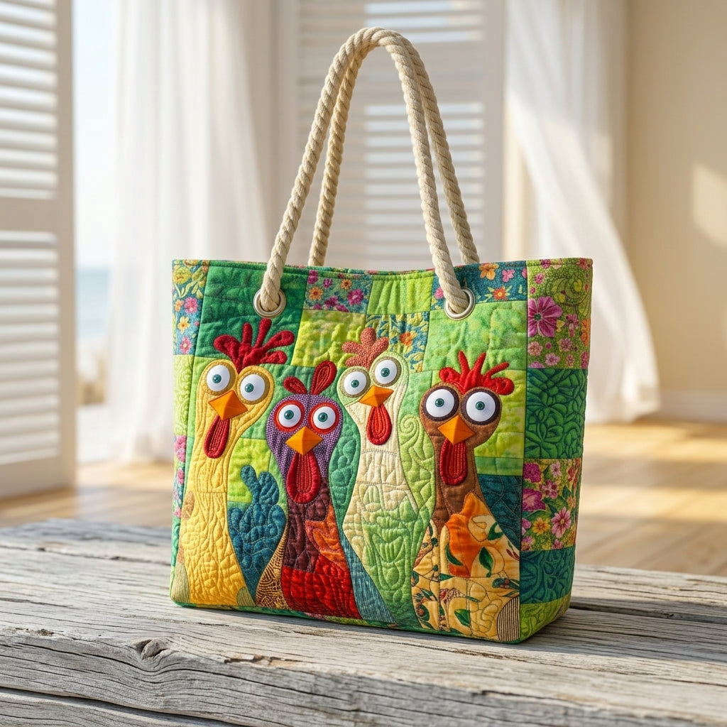 Strandtasche - Hühner auf Abenteuer
