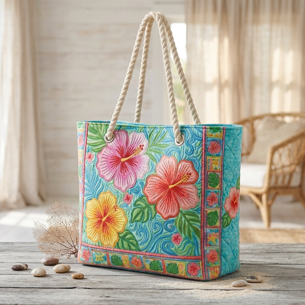 Strandtasche - Blühender Hibiskus