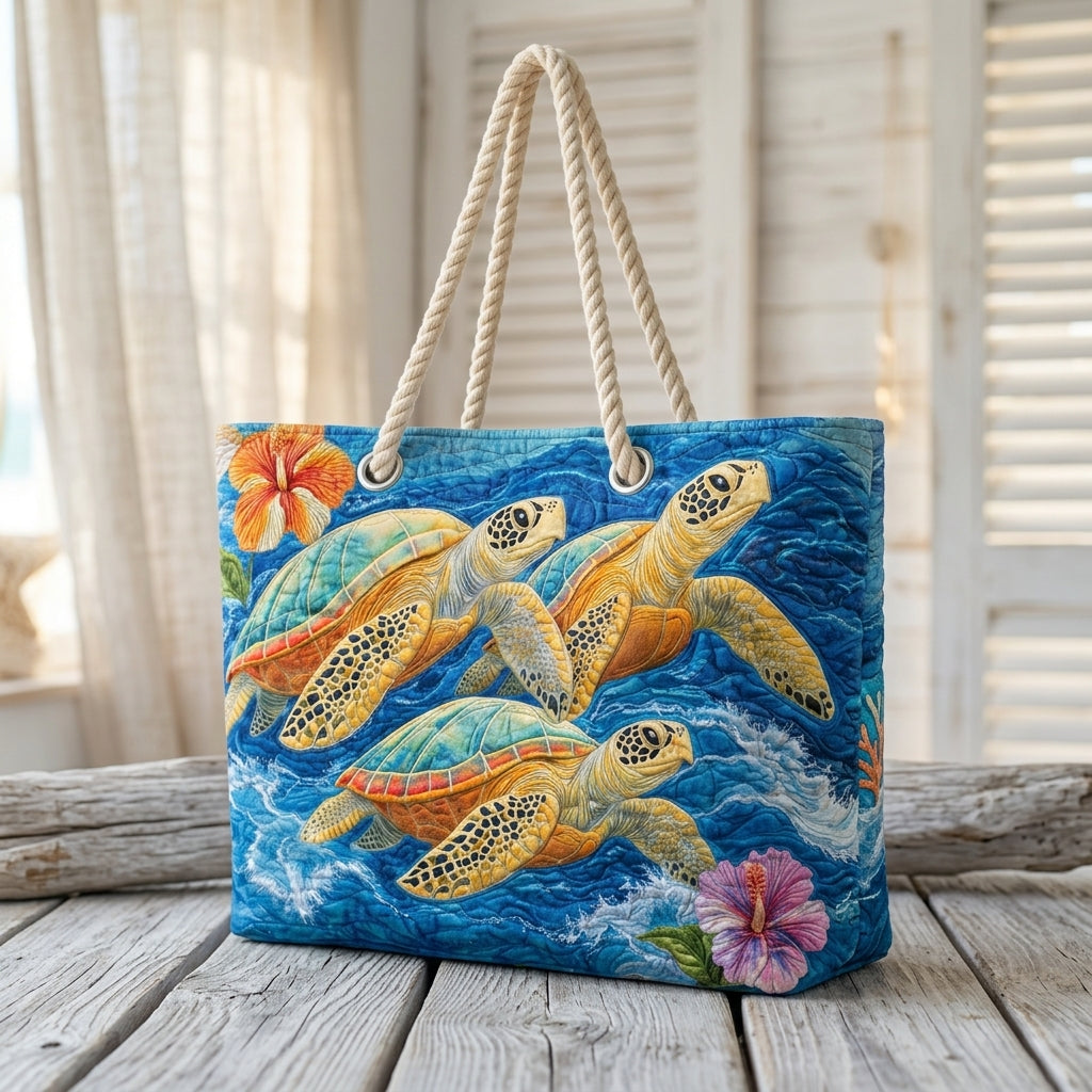 Strandtasche - Schildkröten im Wasser