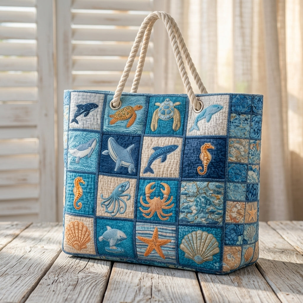 Strandtasche - Tiefblaues Leben