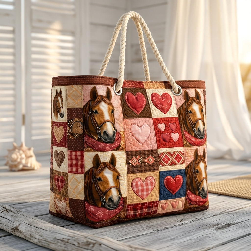 Strandtasche - Pferde mit Herzen