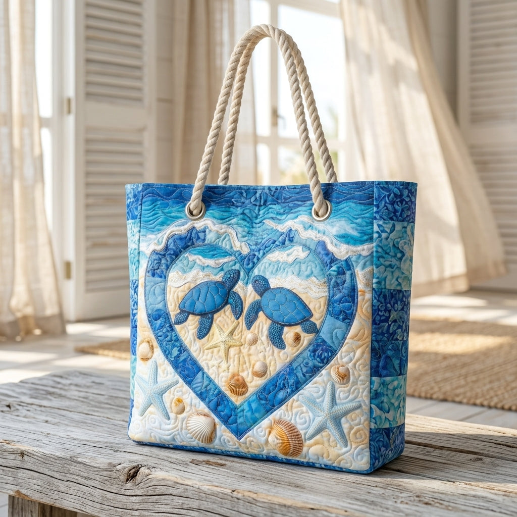 Strandtasche - Schildkröte mit Herz
