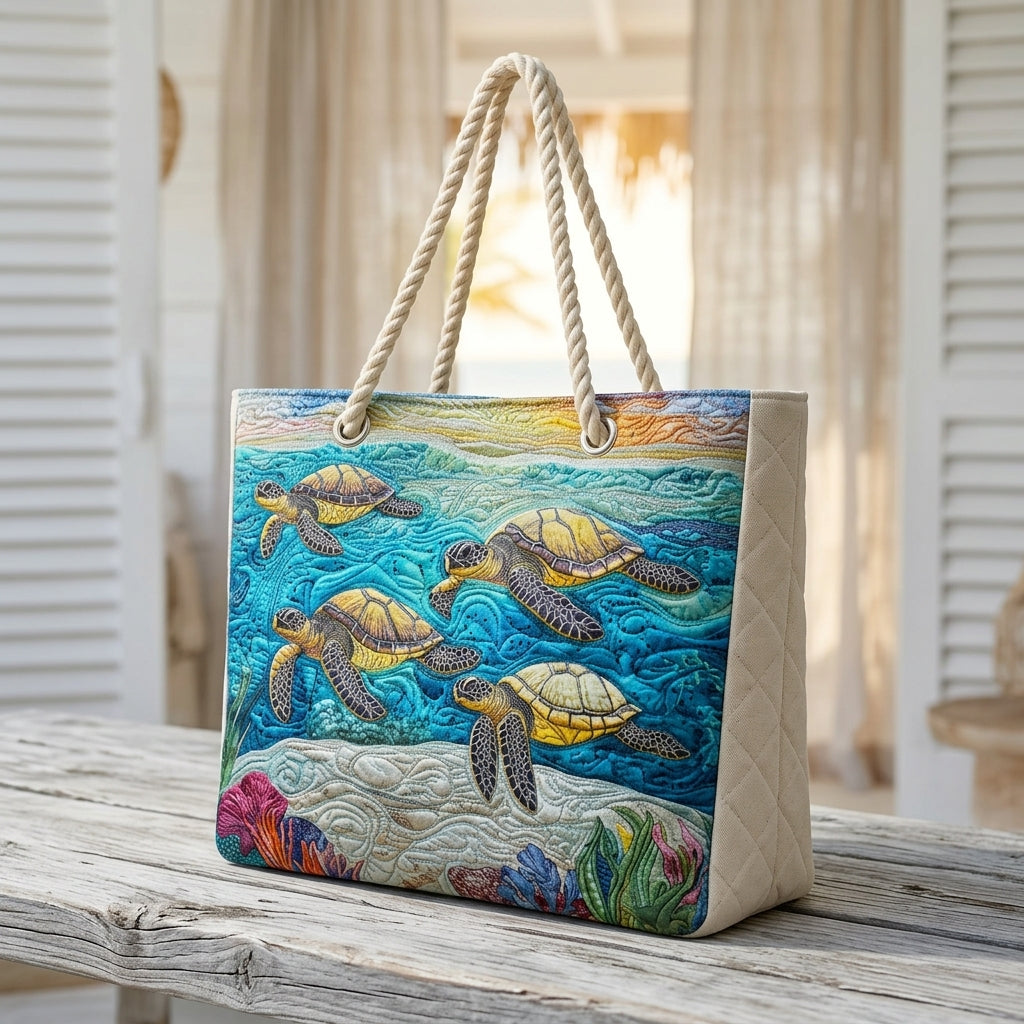 Strandtasche - Schildkröten unter Wasser