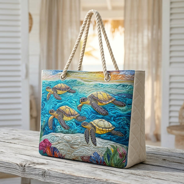 Strandtasche - Schildkröten unter Wasser