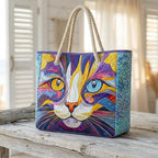 Strandtasche - Die Katze in Farben