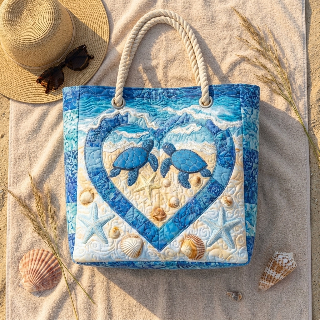 Strandtasche - Schildkröte mit Herz