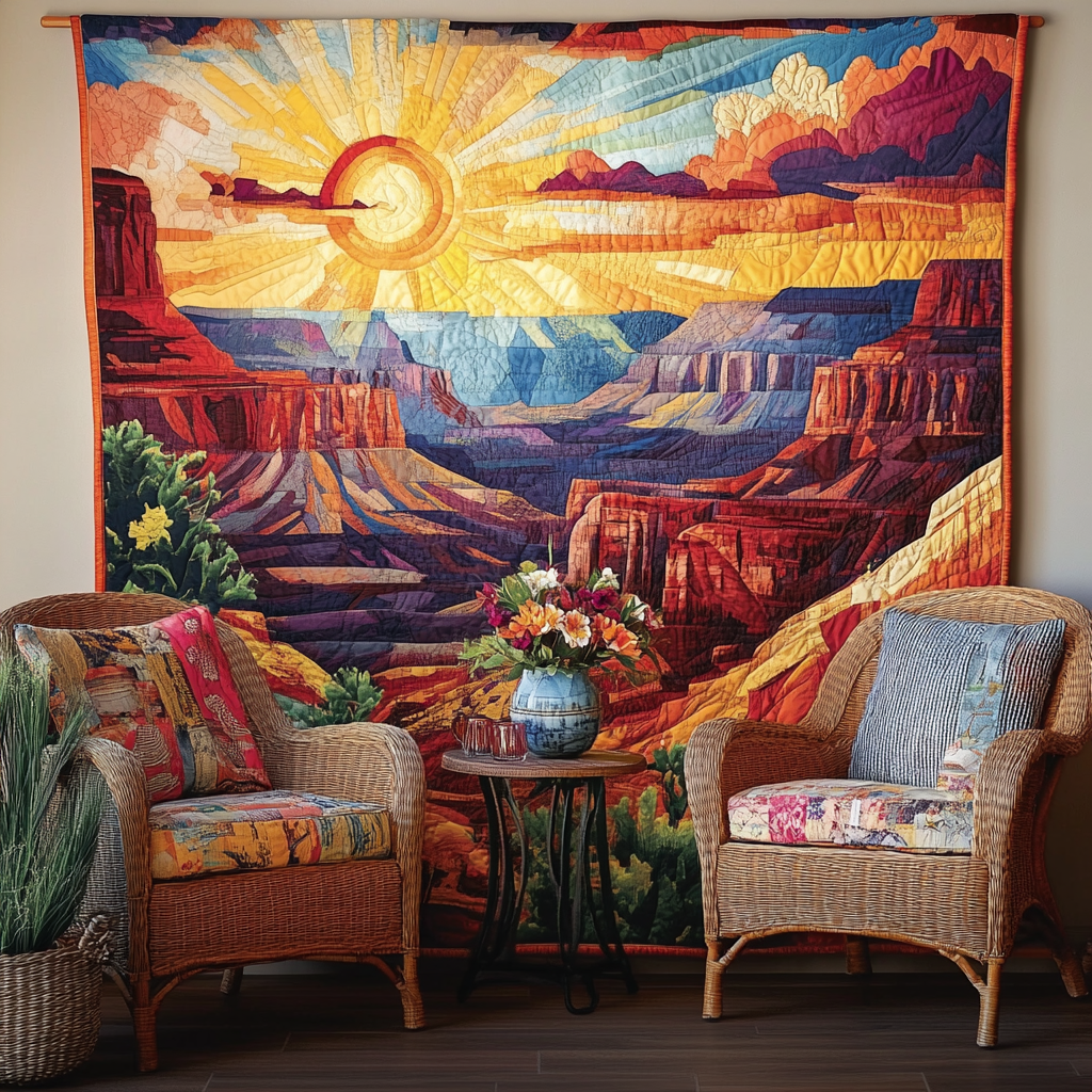 Sonnenuntergang über der Schlucht Kunst Wandbehang