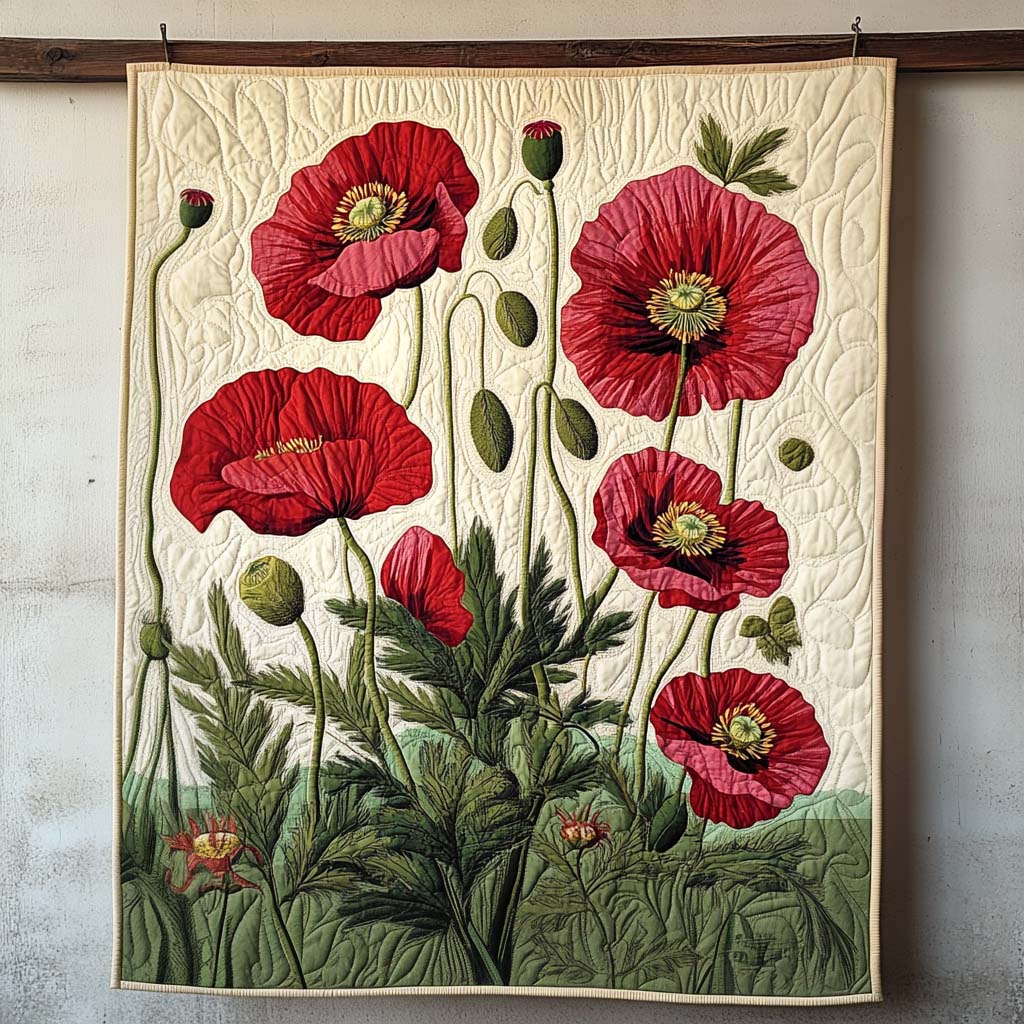 Rote Mohnblumen Kunst Wandbehang