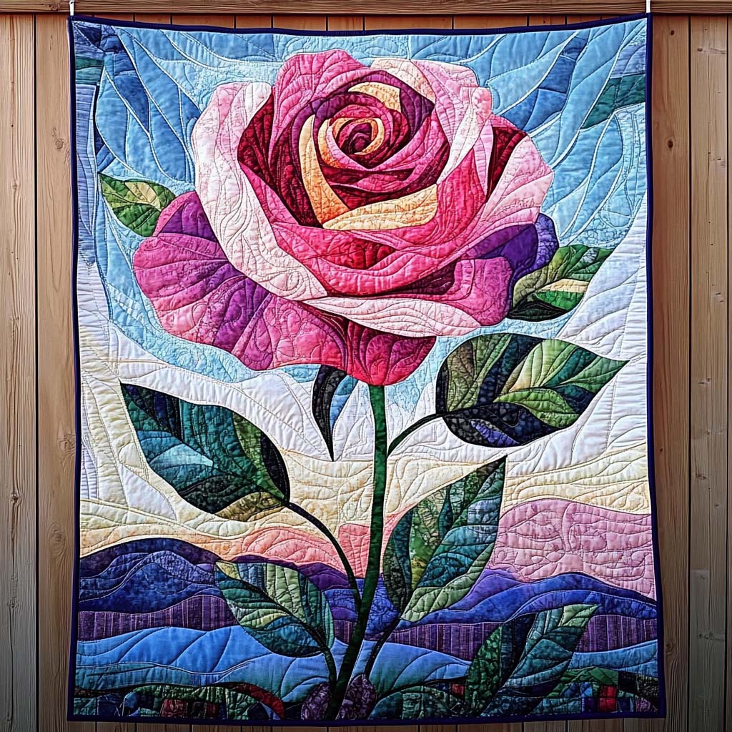 Strahlende Rose Kunst Wandbehang