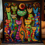 Regenbogen Katzen Bunt Decke