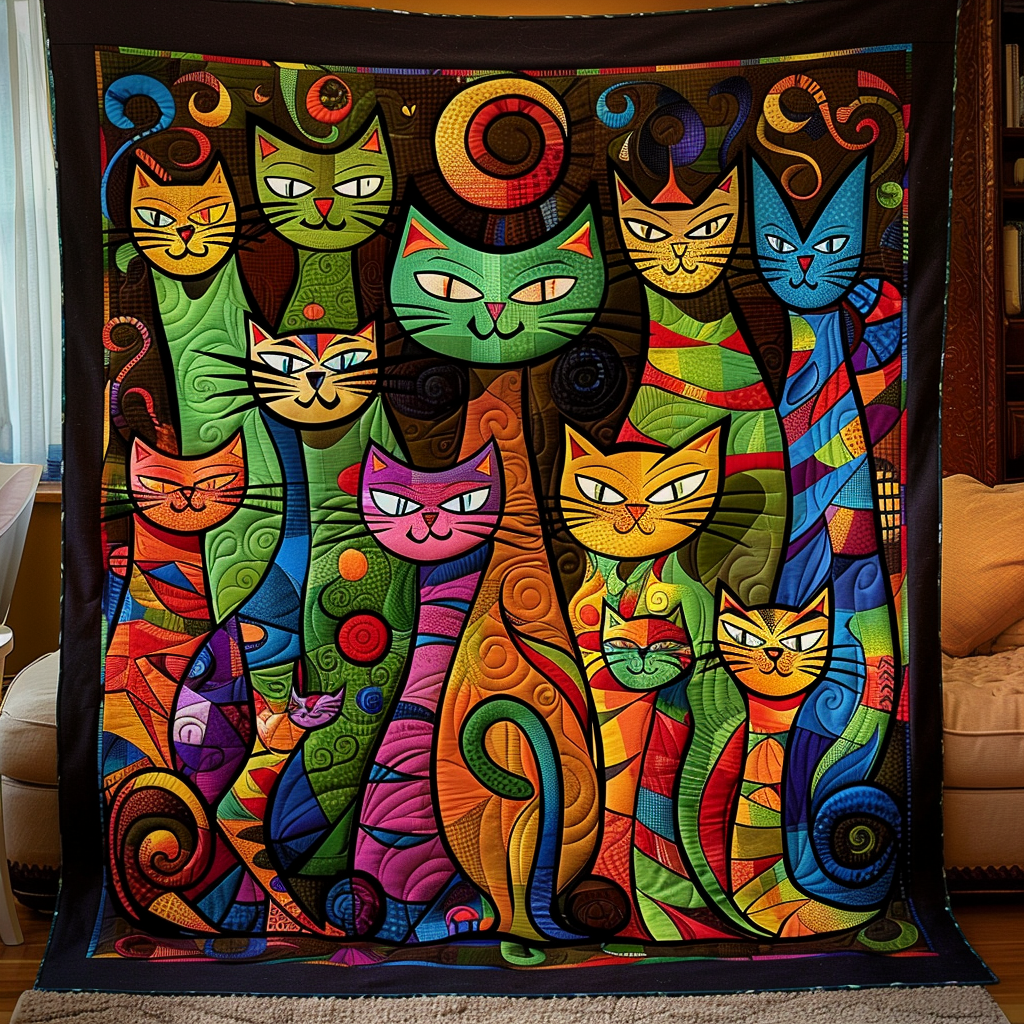 Regenbogen Katzen Bunt Decke