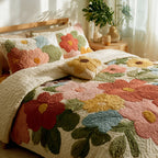 Retro Margeriten Patchwork 3-teiliges Bettwäsche-Set
