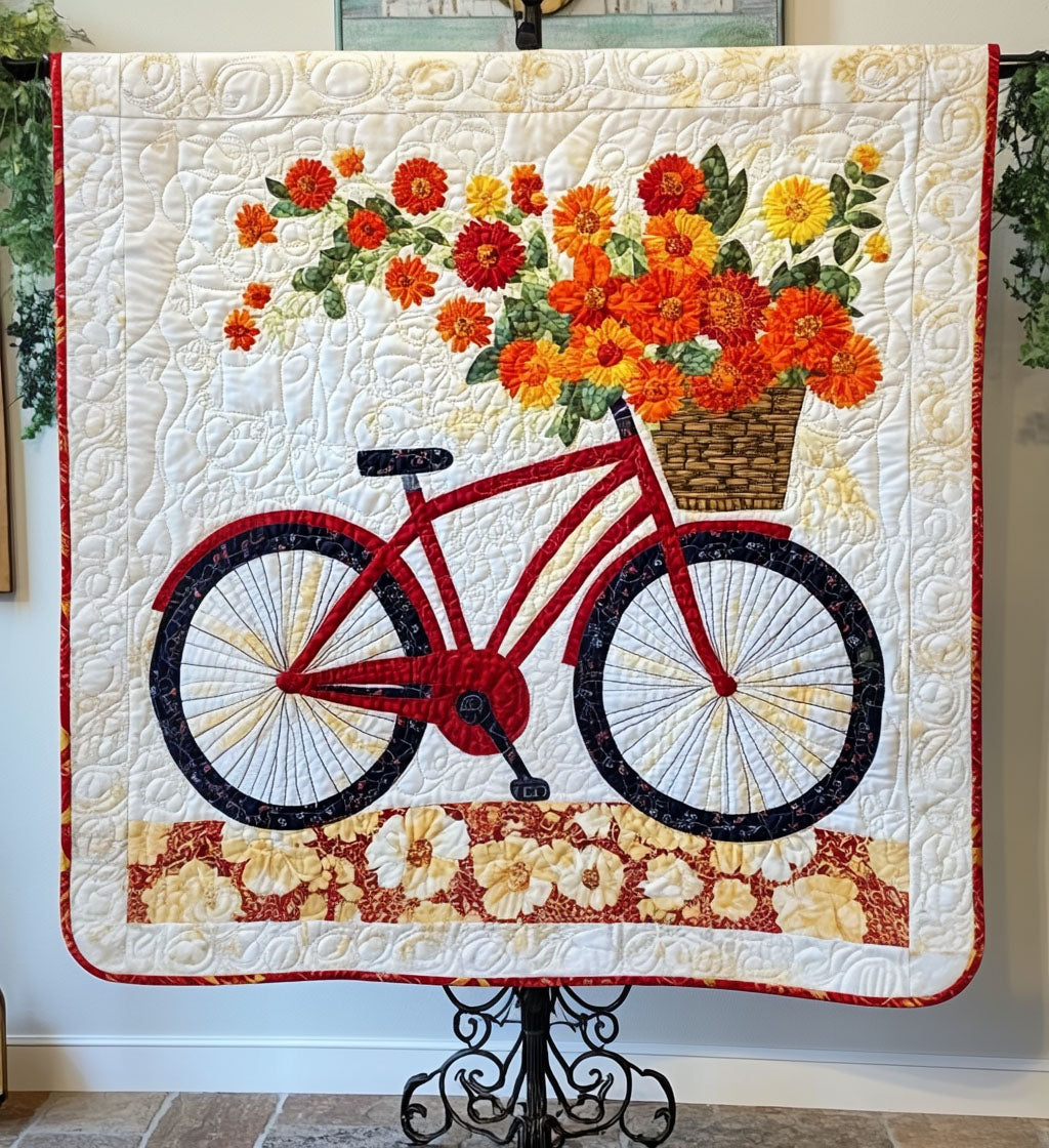 Rotes Fahrrad mit Blumen Kunst Hängend
