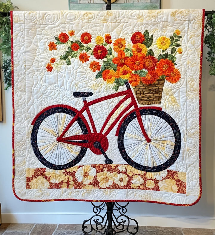 Rotes Fahrrad mit Blumen Kunst Hängend