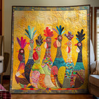 Farbenfrohe Hähne Kunst Wandbehang