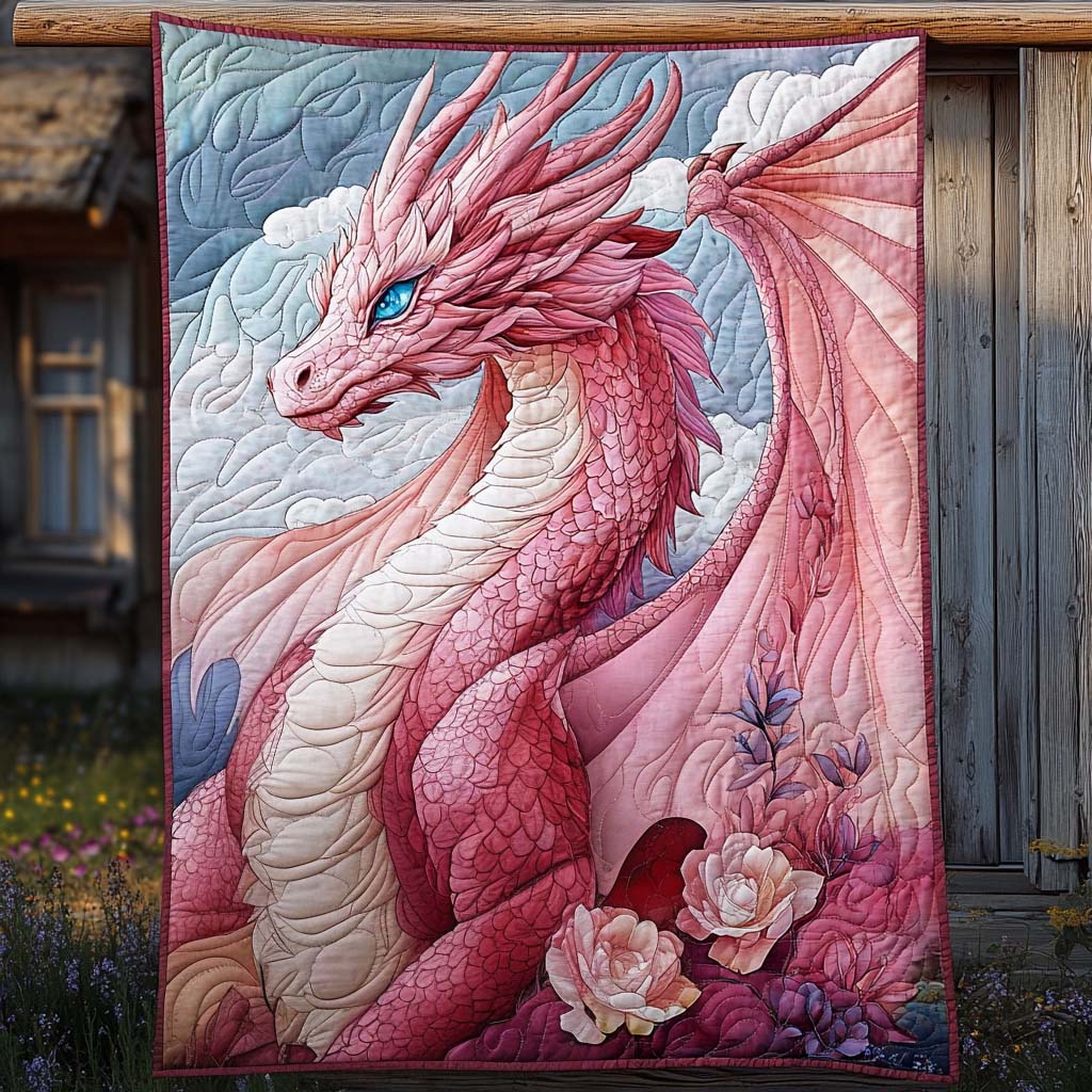 Rosa Drache Schuppenglanz Decke
