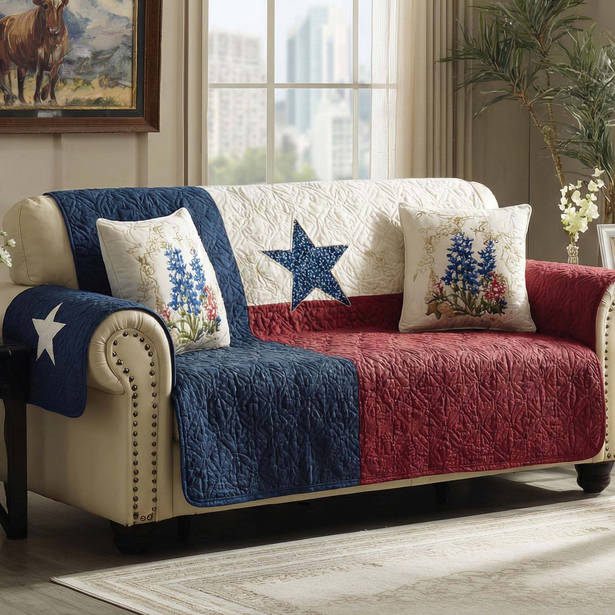 Americana Karo Patchwork Sofaüberwurf