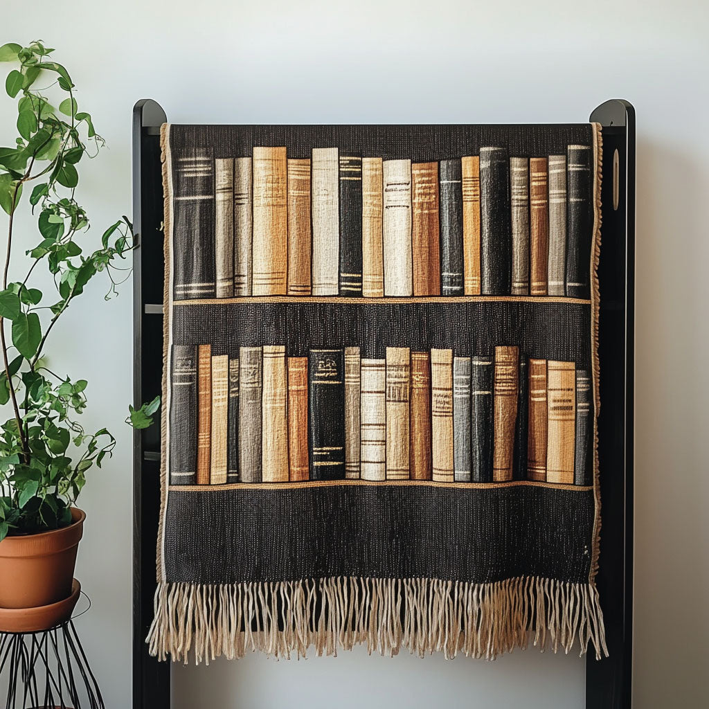 Rustikale Bücherreihe Charme Gewebt Sofadecke