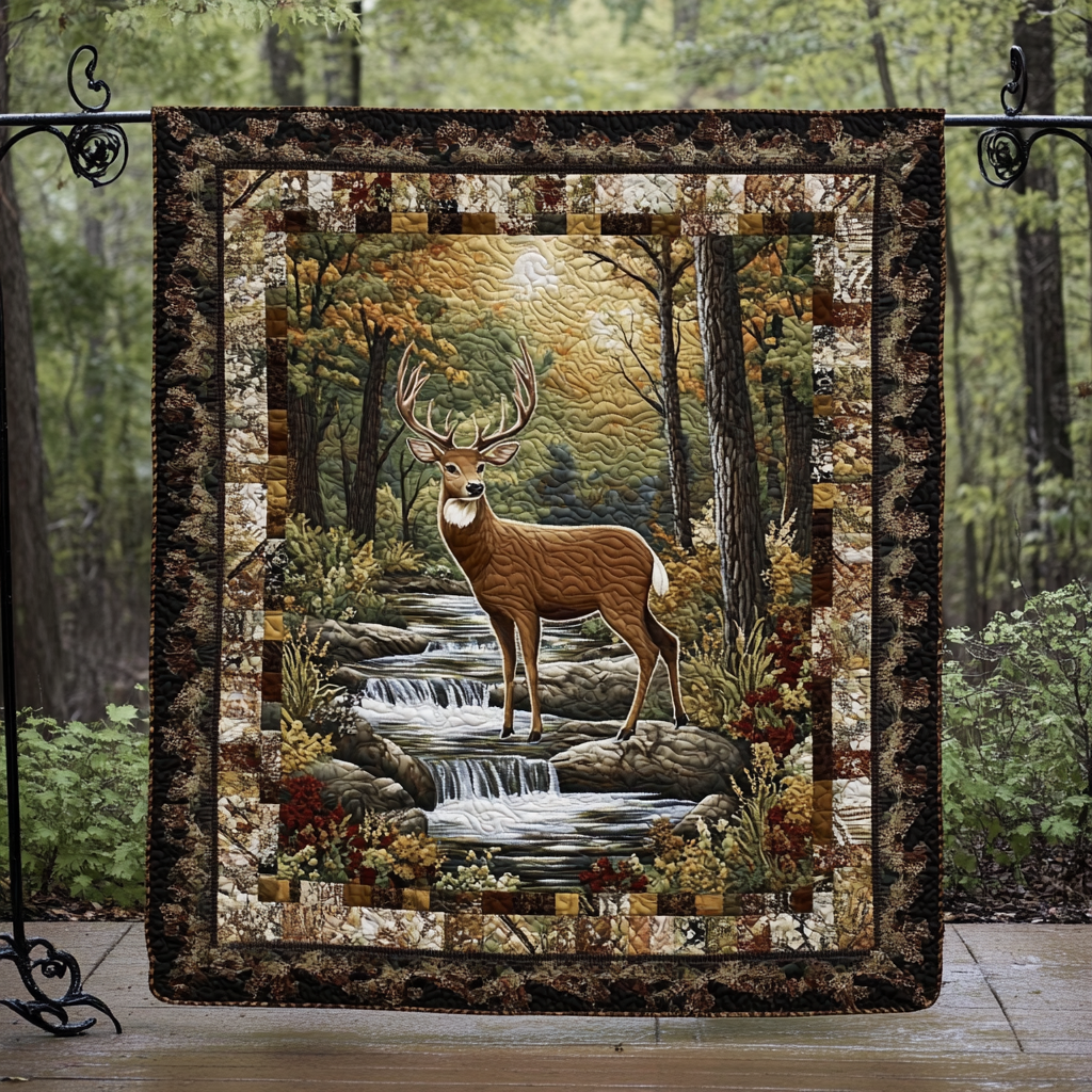 Rustikaler Hirsch Waldbach Decke