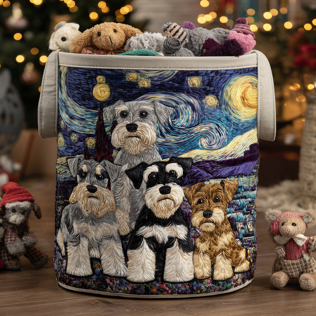 Schnauzer in Sternennacht Wäschekorb
