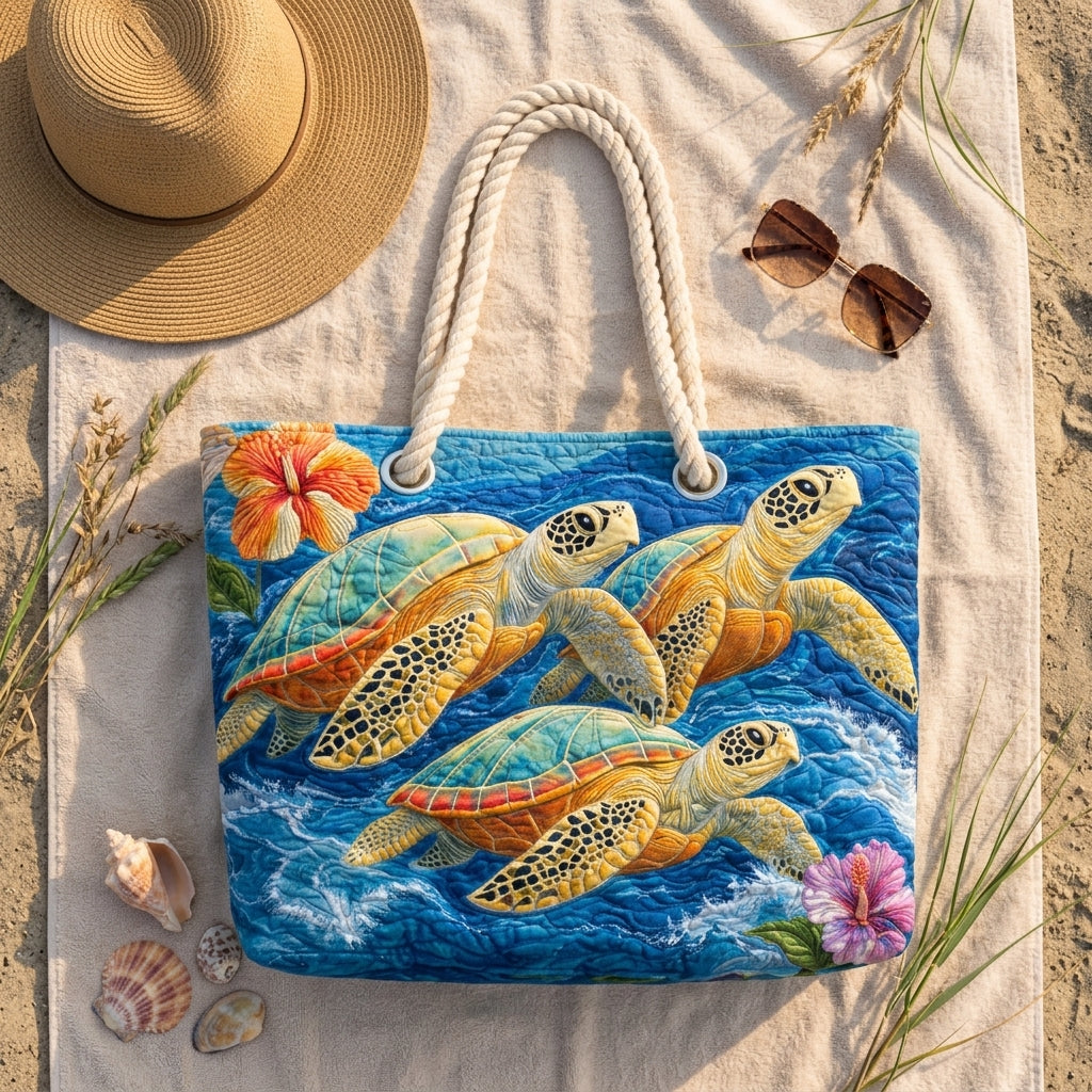 Strandtasche - Schildkröten im Wasser
