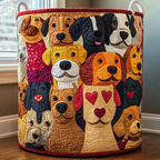 Farbenfrohe Hundeschar Wäschekorb