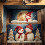 Lächelndes Schneemann Paar Küchenläufer