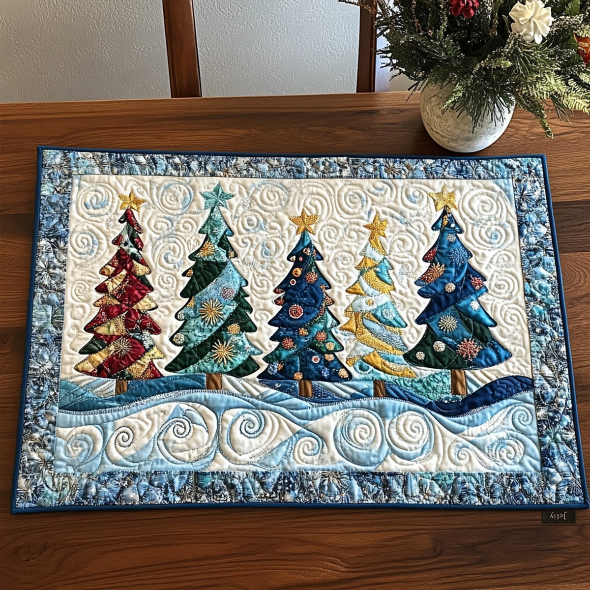 Winterliche Weihnachtsbäume Untersetzer