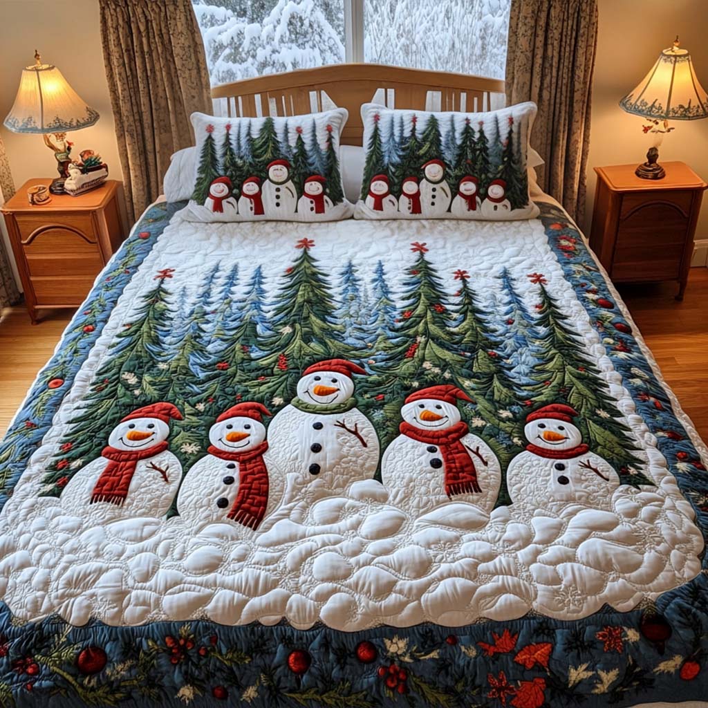 Weihnachtshirsche Schneeflocken 3-teiliges Bettwäsche-Set