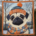 Verschmuster Mops Winterliebe Decke