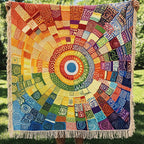 Sonnensymphonie Mandala Gewebt Sofadecke