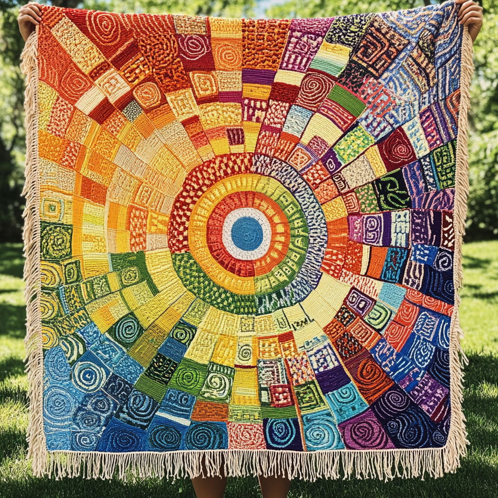 Sonnensymphonie Mandala Gewebt Sofadecke