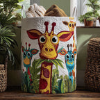 Farbenfrohe Giraffen Wäschekorb