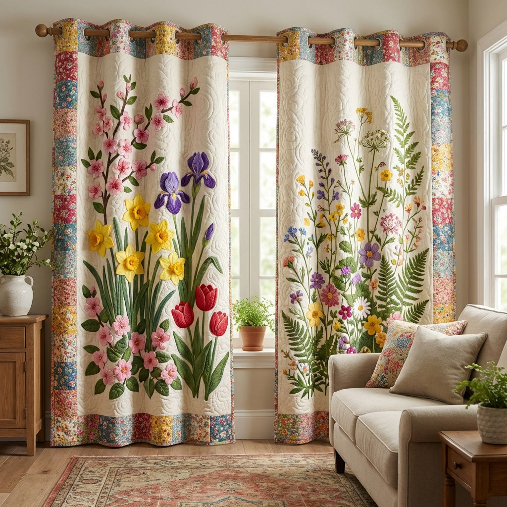 Frühlings Wildblumen Vorhänge