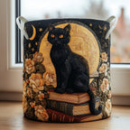 Schwarze Katze im Sternenlicht Wäschekorb