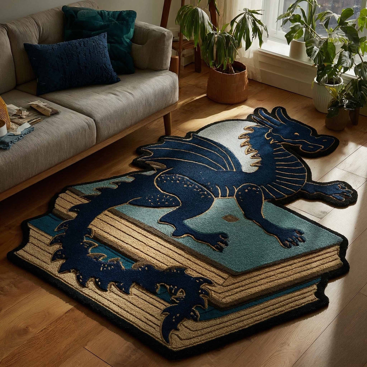 Stahlblauer Drache Buch Sonderform Decke
