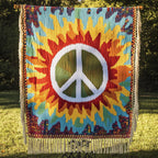 Sonnenstrahl Peace Zeichen Gewebt Sofadecke