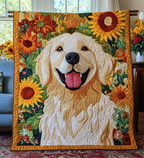 Golden Retriever Sonnenblumen Decke