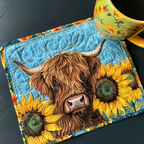 Sonnenblumen Hochlandrind Untersetzer