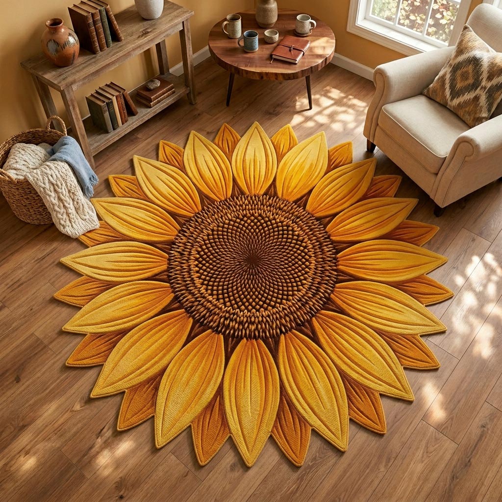 Strahlende Sonnenblume Sonderform Decke