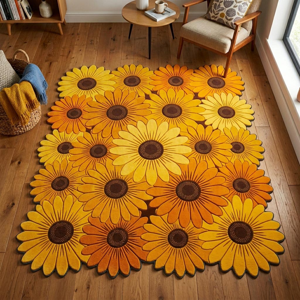 Goldenes Sonnenblumenfeld Sonderform Decke